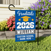 Personalized Graduation Garden Flag, Double Sided, Custom Name & School, Outdoor Graduation Decoration 2026 Yard Sign, Class of 2026 Flag