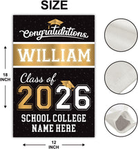 Personalized College Graduation Garden Flag, Double Sided Custom School, University Logo, Class of 2026 Yard Sign, Graduate Celebration Flag