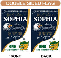 Personalized College Bound Garden Flag, Double Sided Future Graduate Custom Decor, University Bound Yard Sign, Class of 2026 Graduation Flag