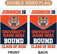 Personalized College Bound Garden Flag, Double Sided Future Graduate Custom Decor, University Bound Yard Sign, Class of 2026 Graduation Flag