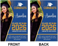 Personalized Graduation Garden Flag with Photo, Double Sided, Custom Name & School, Graduation Decoration 2026 Yard Sign, Class of 2026 Flag