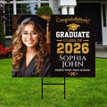 Personalized Graduation Yard Sign 2026 with Photo - Graduation Lawn Sign, Class of 2026, Custom Graduation 2026 Yard Sign with Metal H-Stake