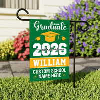 Personalized Graduation Garden Flag, Double Sided, Custom Name & School, Outdoor Graduation Decoration 2026 Yard Sign, Class of 2026 Flag
