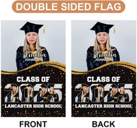 Personalized Graduation Garden Flag with Photo, Double Sided, Custom Name & School, Graduation Decoration 2026 Yard Sign, Class of 2026 Flag