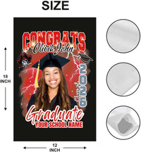 Personalized Graduation Garden Flag with Photo, Double Sided, Custom Name & School, Graduation Decoration 2026 Yard Sign, Class of 2026 Flag