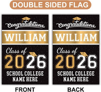 Personalized College Graduation Garden Flag, Double Sided Custom School, University Logo, Class of 2026 Yard Sign, Graduate Celebration Flag
