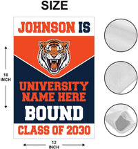 Personalized College Bound Garden Flag, Double Sided Future Graduate Custom Decor, University Bound Yard Sign, Class of 2026 Graduation Flag