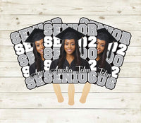 Custom Face Fans With Wooden Handle, Graduation Head, Grad Face Fans, Class of 2026 Head Fans, Graduation Faces on a Stick