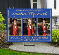 Personalized Graduation Yard Sign 2026 with Photo, 2026 Senior Grad Sign, Class of 2026, Custom Graduation 2026 Yard Sign with Metal H-Stake