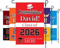 Personalized College Graduation Garden Flag, Double Sided Custom School, University Logo, Class of 2026 Yard Sign, Graduate Celebration Flag