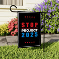 STOP Project 2025 Garden Flag, Double Sided, Resist Hate Flag, Anti-Trump Flag, Statue of Liberty, Resist Racism, Resist Fascism Flag