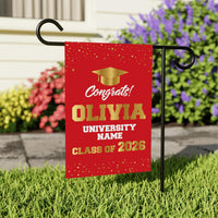 Personalized College Graduation Garden Flag, Double Sided Custom School, University Logo, Class of 2026 Yard Sign, Graduate Celebration Flag