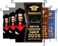 Personalized Graduation Garden Flag with Photo, Double Sided, Custom Name & School, Graduation Decoration 2026 Yard Sign, Class of 2026 Flag