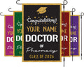 Personalized Doctor of Pharmacy Graduation Garden Flag, Double Sided, Custom Graduate 2026, Class of 2026 Yard Sign, Graduation 2026 Flag