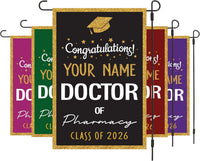 Personalized Doctor of Pharmacy Graduation Garden Flag, Double Sided, Custom Graduate 2026, Class of 2026 Yard Sign, Graduation 2026 Flag