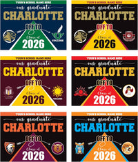 Personalized College Bound Yard Sign, College Logo Sign, Class of 2026 Custom Graduate College University Bound Yard Sign with Metal H-Stake