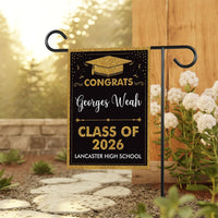Personalized Graduation Garden Flag, Double Sided, Custom Name & School, Outdoor Graduation Decoration 2026 Yard Sign, Class of 2026 Flag