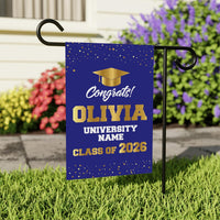 Personalized College Graduation Garden Flag, Double Sided Custom School, University Logo, Class of 2026 Yard Sign, Graduate Celebration Flag