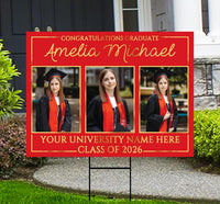 Personalized Graduation Yard Sign 2026 with Photo, 2026 Senior Grad Sign, Class of 2026, Custom Graduation 2026 Yard Sign with Metal H-Stake