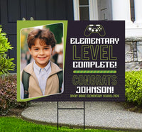 Personalized Kid Elementary Graduation 2026 Yard Sign with Photo, Preschool Sign, Class of 2026, Custom Grad Lawn Signage with Metal H-Stake