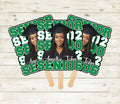 Custom Face Fans With Wooden Handle, Graduation Head, Grad Face Fans, Class of 2026 Head Fans, Graduation Faces on a Stick