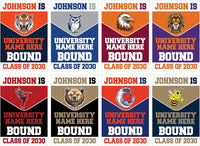 Personalized College Bound Garden Flag, Double Sided Future Graduate Custom Decor, University Bound Yard Sign, Class of 2026 Graduation Flag