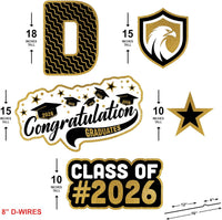 Personalized Graduation Yard Sign Letters 18", Custom Graduation Yard Cutouts Congratulations Grad 2026 Yard Décor With Metal Stakes