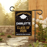 Personalized Graduation Garden Flag, Double Sided, Custom Name & School, Outdoor Graduation Decoration 2026 Yard Sign, Class of 2026 Flag