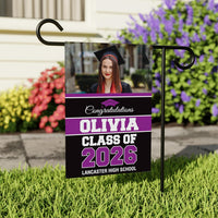 Personalized College Graduation Garden Flag, Double Sided Custom School, University Logo, Class of 2026 Yard Sign, Graduate Celebration Flag