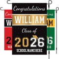 Personalized Graduation Garden Flag, Double Sided, Custom Name & School, Outdoor Graduation Decoration 2026 Yard Sign, Class of 2026 Flag