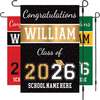 Personalized Graduation Garden Flag, Double Sided, Custom Name & School, Outdoor Graduation Decoration 2026 Yard Sign, Class of 2026 Flag