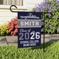 Personalized College Graduation Garden Flag, Double Sided Custom School, University Logo, Class of 2026 Yard Sign, Graduate Celebration Flag