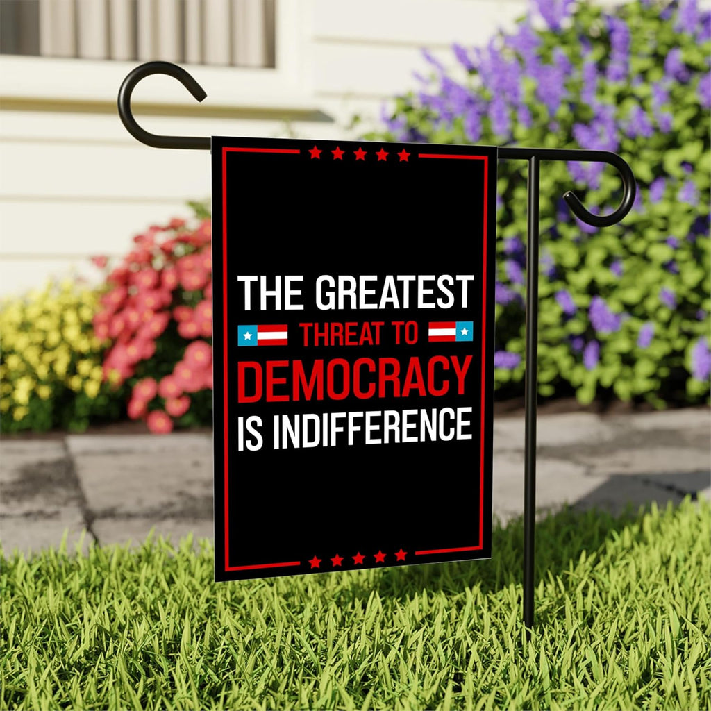Save The Democracy Garden Flag, Double Sided, Resist Hate Flag, Anti-Trump Flag, Statue of Liberty, Resist Racism, Resist Fascism Flag