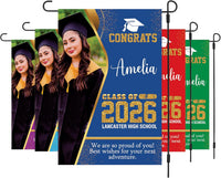 Personalized Graduation Garden Flag with Photo, Double Sided, Custom Name & School, Graduation Decoration 2026 Yard Sign, Class of 2026 Flag