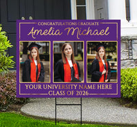 Personalized Graduation Yard Sign 2026 with Photo, 2026 Senior Grad Sign, Class of 2026, Custom Graduation 2026 Yard Sign with Metal H-Stake