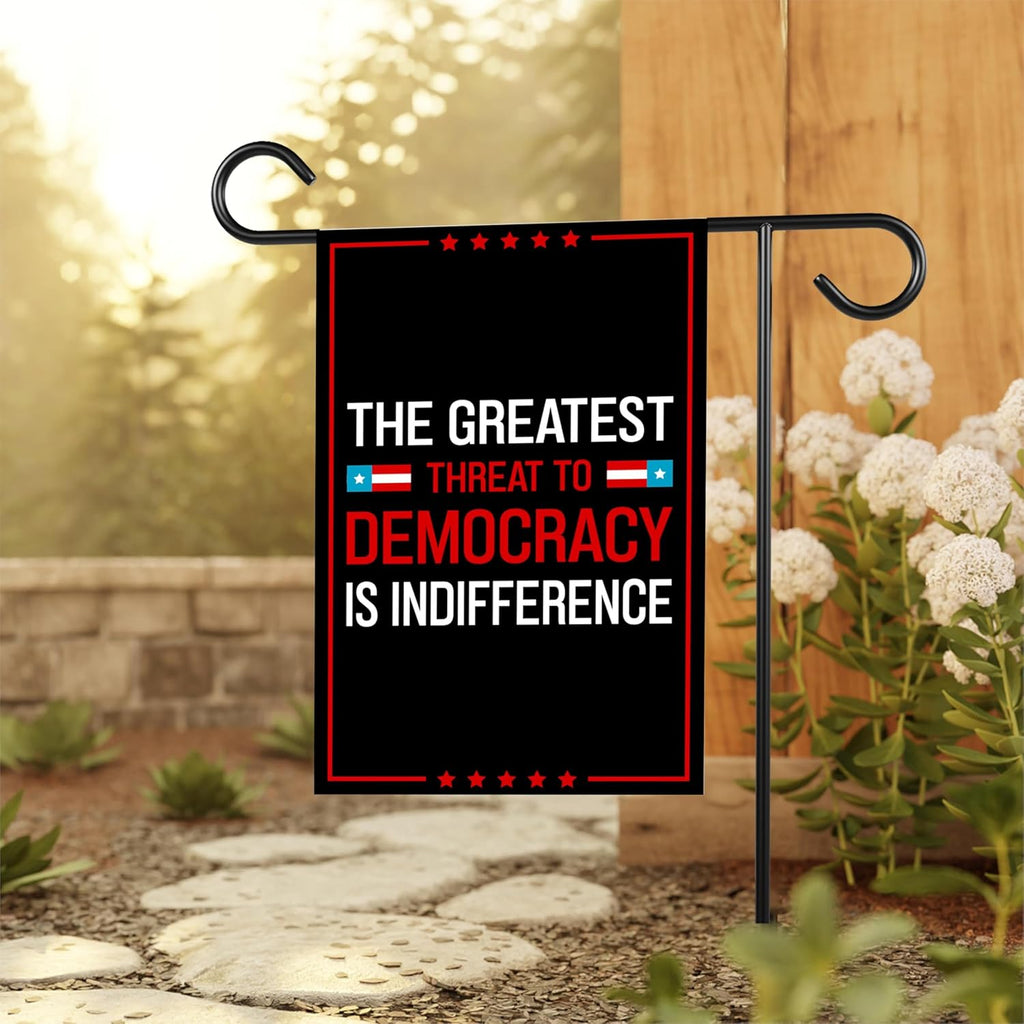 Save The Democracy Garden Flag, Double Sided, Resist Hate Flag, Anti-Trump Flag, Statue of Liberty, Resist Racism, Resist Fascism Flag