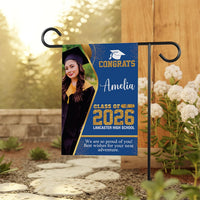 Personalized Graduation Garden Flag with Photo, Double Sided, Custom Name & School, Graduation Decoration 2026 Yard Sign, Class of 2026 Flag