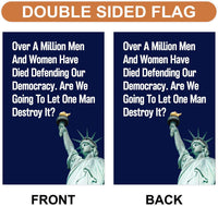 Save The Democracy Garden Flag, Double Sided, Resist Hate Flag, Anti-Trump Flag, Statue of Liberty, Resist Racism, Resist Fascism Flag