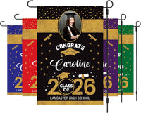 Personalized Graduation Garden Flag with Photo, Double Sided, Custom Name & School, Graduation Decoration 2026 Yard Sign, Class of 2026 Flag