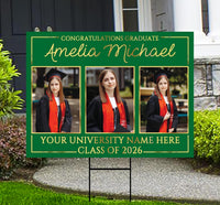 Personalized Graduation Yard Sign 2026 with Photo, 2026 Senior Grad Sign, Class of 2026, Custom Graduation 2026 Yard Sign with Metal H-Stake