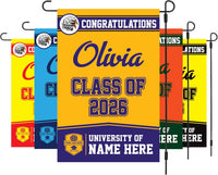 Personalized Graduation Garden Flag, Double Sided, Custom Name & School, Outdoor Graduation Decoration 2026 Yard Sign, Class of 2026 Flag