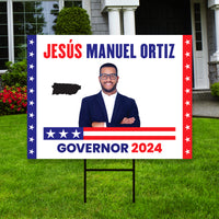 a political sign in front of a house