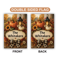 Personalized Fall Garden Flag, 12x18 Double Sided Yard Flag, Autumn Welcome Sign, Thanksgiving Pumpkin Porch Decor, Housewarming Gift