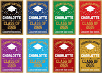 Personalized Graduation Garden Flag, Double Sided, Custom Name & School, Outdoor Graduation Decoration 2026 Yard Sign, Class of 2026 Flag
