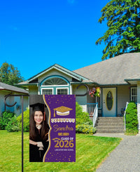 Personalized Graduation Garden Flag with Photo, Double Sided, Custom Name & School, Graduation Decoration 2026 Yard Sign, Class of 2026 Flag