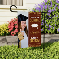 Personalized Graduation Garden Flag with Photo, Double Sided, Custom Name & School, Senior Graduation 2026 Yard Sign, Class of 2026 Flag