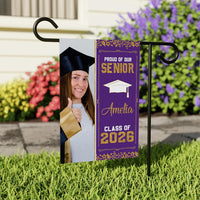 Personalized Graduation Garden Flag with Photo, Double Sided, Custom Name & School, Senior Graduation 2026 Yard Sign, Class of 2026 Flag
