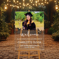 Personalized Graduation Welcome Sign, Custom Class of 2026 Party Sign with Photo, Graduation 2026 Decor, Congrats Grad Sign, Senior 26 Party