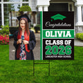 Personalized Graduation Yard Sign 2026 with Photo - Grad Sign, Class of 2026, Custom Graduation 2026 Yard Sign with Metal H-Stake