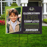 Personalized Kid Elementary Graduation 2026 Yard Sign with Photo, Preschool Sign, Class of 2026, Custom Grad Lawn Signage with Metal H-Stake